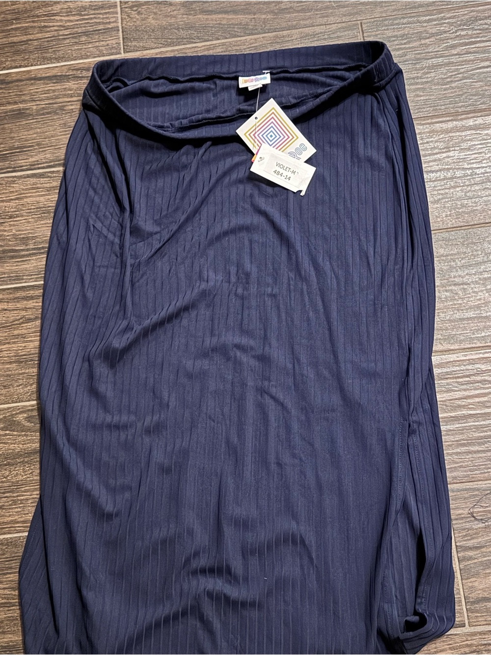 LuLaRoe Navy Blue Ribbed Midi Skirt